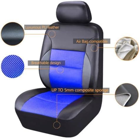 Ensembles de Housses Siège Voiture pour A-Barth Punto/Punto Evo/Punto Supersport 2011-2014,Respirant Anti-dérapant ImperméAble Cuir Couvre Siege,Protege Siege Voiture Housses,A/Black