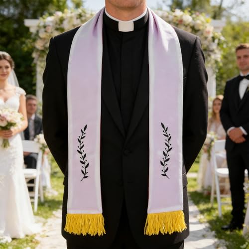 Chal Sacerdotal Bordado con Cruz SHOWERORO Estola de Alta Calidad 5