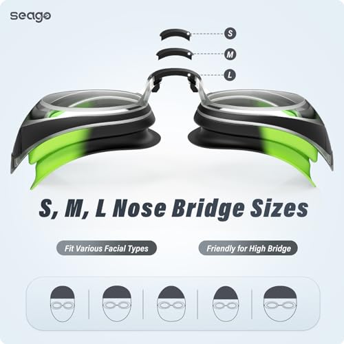 image for Seago Swimming Goggles 2 Pack Swim Goggles Anti Fog Goggles Adult Swim