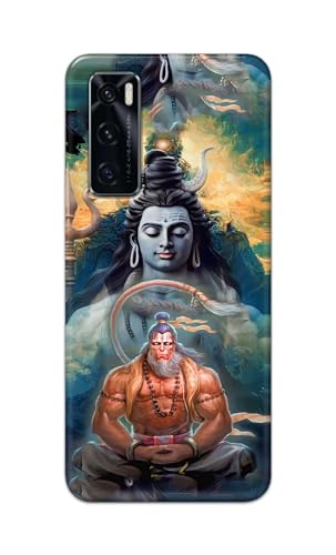 Image of PRINTFIDAA Printed Hard Back Cover Case for Vivo V20 SE Back Cover (Lord Shiva and Hanuma) -112