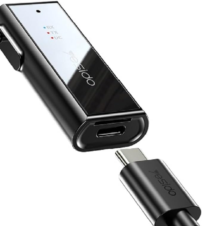Yesido YAU41 Audio Adapter connected to a USB-C charging cable.