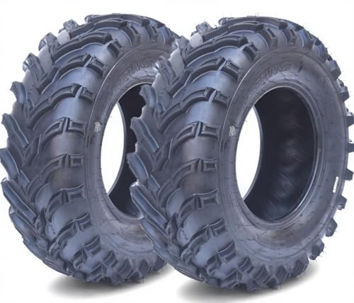 Set of 2 ATV Tires 25x10x12, 25x10-12 ATV Tires, 6PR, Tubeless, All Terrain ATV/UTV Off-Road Tire