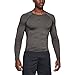 Under Armour Men's HeatGear Armour Long Sleeve Compression Shirt, Carbon Heather/Black, Medium