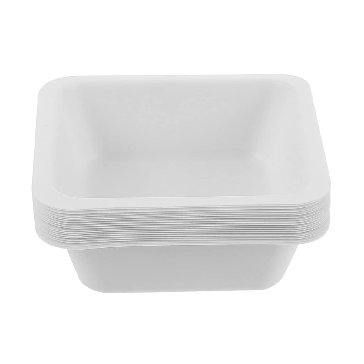 FUNOMOCYA 30pcs Weighing Boat Loose Tea Container Weigh Plate Square Dish Weigh Boats Small Boats Measuring Dish Lab Weighing Dish Weighing Container Pallets Powder Scale Plastic White