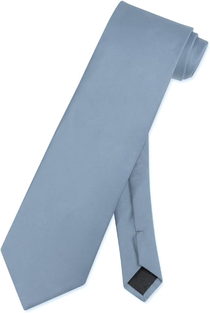 Vesuvio Napoli Men's Dress Vest Necktie Set Solid Color Neck Tie Vests for Suit or Tuxedo