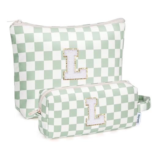 Narwey Initial Makeup Bag, Birthday Gifts for Teen Girls kids Tween Women
