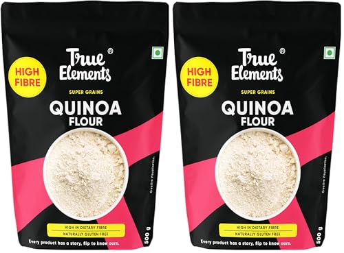 Image of True Elements Quinoa Flour, High Fibre Super Grain, Naturally Gluten Free, 500g, High in Dietary Fibre, Whole Grain Certified (Pack of 2)
