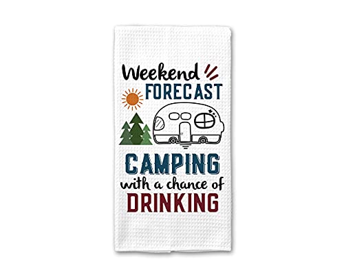 Funny Camper Waffle Weave Dish Towel | Kitchen Towel | Travel Trailer Gift | Camper Accessories | Dish Towel | Camper Decor