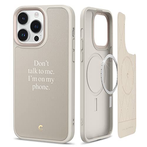 Image of CYRILL Kajuk Mag Compatible with iPhone 14 Pro Max Case (2022), Premium Vegan Leather Case with MagSafe and Full Body Protection - Me Time Cream