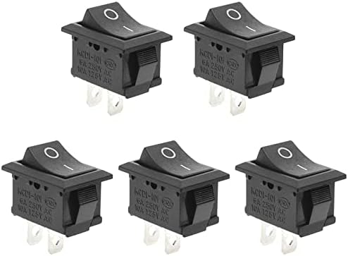 QTEATAK 5Pcs On/Off Boat Rocker Switch 5Pcs 2 Pin 2 Position Snap 12V 110V 250V