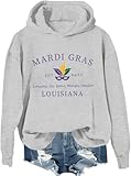 Sudadera con capucha de Mardi Gras Louisiana, camisa de Mardi Gras Louisiana, camisa de Mardi Gras de Luisiana, sudadera de Mardi Gras, gris, XXL
