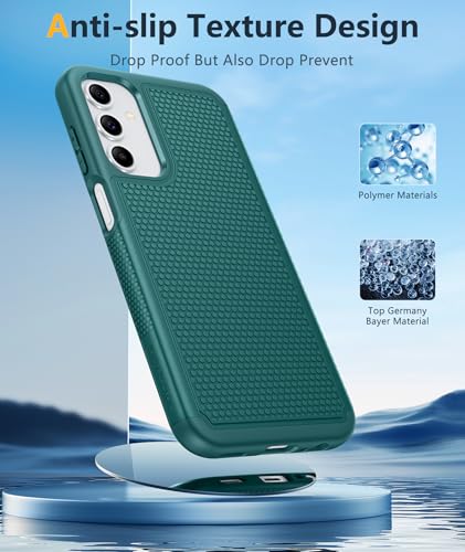 Image of FNTCASE for Galaxy A15-5G Phone Case - Samsung A15 5G Military Grade Drop Protection, 14ft Drop Tested, Screen Protector Included, Anti-Slip Matte Textured, TPU+PC Dual Layer Shockproof Cover (Green)