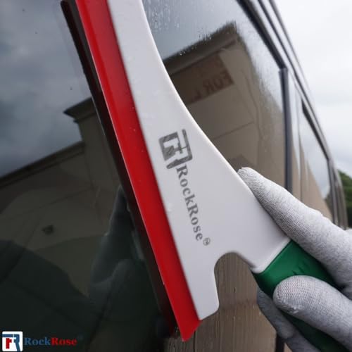 Image of RockRose Doctor Stroke Squeegee - Professional Window Tinting Squeegee & Vinyl Wrap Applicator, Heavy-Duty Rubber Scraper for Auto Glass & Flat Glass Tint Red 2PCS
