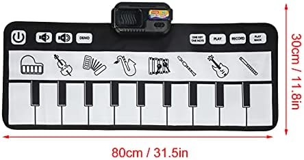Musical Piano Mat, 80 X 30cm Foldable Kids Piano Keyboard Floor Carpet Toy Electronic Musical Instrument Educational Toys with 10 Keys and 8 Music Sounds for Kids Boys Girls 3 41v0gYYCJLL. AC