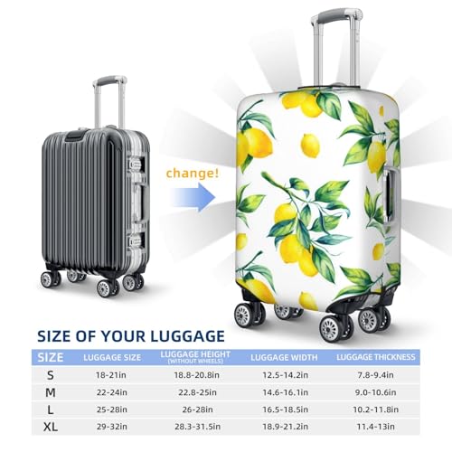 Yellow Lemons Luggage Cover, Protective Washable Suitcase Cover - Travel High Elastic Fibers Suitcase Protector Fits Medium3