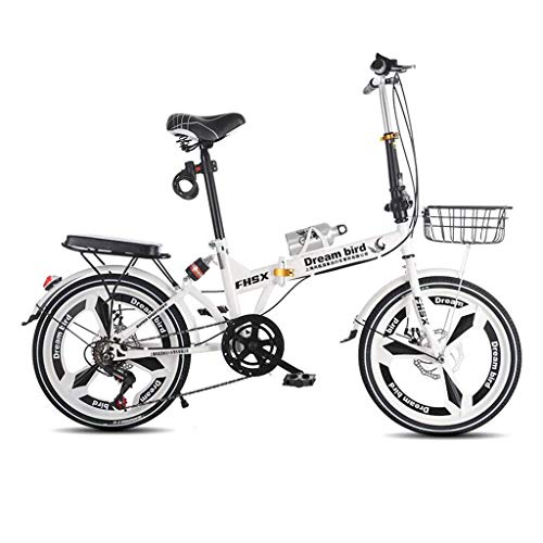 L.BAN Vouwfiets rem vouwfiets dames fiets 6-speed 20 inch wielen stadsfiets (kleur: rood, maat: 150 x 30 x 100 cm) - Afbeelding 3