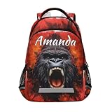 ALAZA Custom King Kong Backpack for Boys Personalized Your Name Text Bookbag Kids School Book Bags 3rd 4th 5th Grade Laptop Casual Travel Daypack