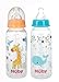 Nuby Printed Non Drip Standard Bottle, Colors May Vary, 2 Count