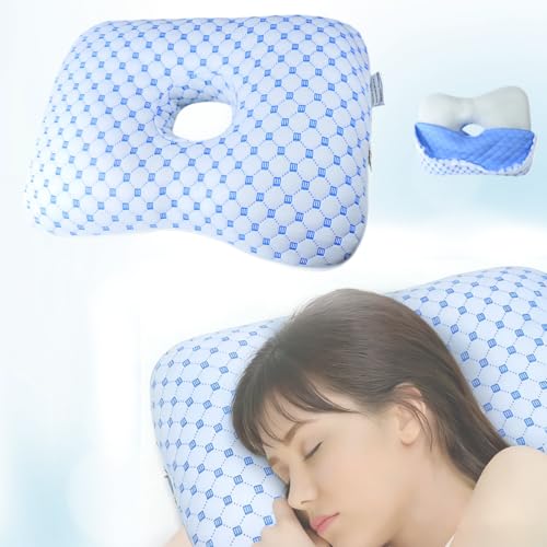 DURASIKO 介護用枕 寝耳枕 ピアス枕 介護クッション 耳ピアス枕 横向き寝用耳穴付き枕 中空設计 体圧分散マット 褥瘡/寝たきり 介助 看護 衝撃吸収 男女兼用 四季共通 洗濯可能
