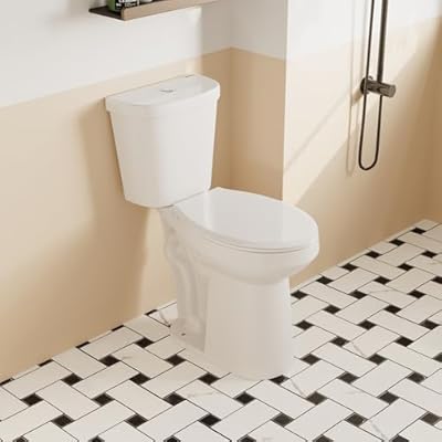 DeerValley 21-Inch Extra Tall Two-Piece Toilet, Elongated Bowl, Dual Flush 1.1/1.6 GPF, ADA Comfort Height, Includes Soft Close Seat, Ideal for Seniors and Accessibility