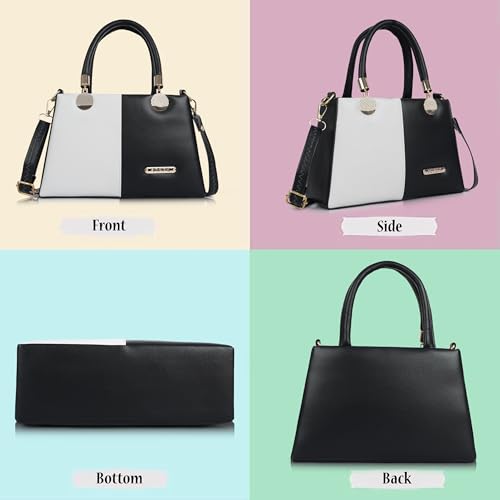 Image of Gold Rose Women's Elegant Color Block Handbag - Stylish Top Handle Purse for Office, Party & Daily Use | Premium Structured Ladies Hand Bag