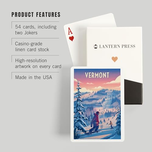 Lantern Press Vermont, Shred The Gnar, Naipes Poker miniatura 3
