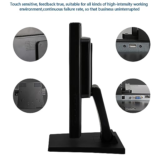 Image of Multi-Touch Monitor, 15-Inch Capacitive Touchscreen Monitor with VGA and HDMI Port, 1024 * 768 Resolution and Adjustable Base Angle, for Cashier, Restaurant Ordering, Warehouse, Retail, Gym