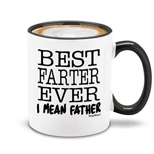 Shop4Ever Best Farter Ever. I Mean Father Black Handle Ceramic Coffee Mug Tea Cup