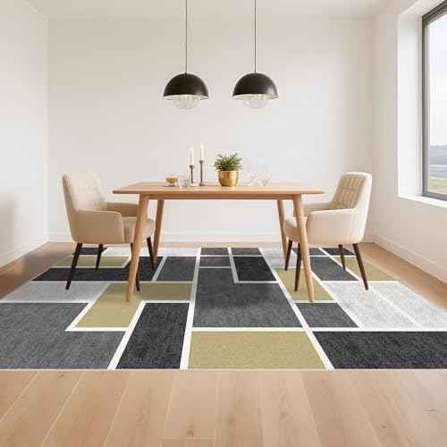 Tapis lavable en machine gris 180x200cm extra plat pour bureau