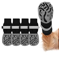 Adiwo Hundesocken Anti Rutsch, 2 Paar Anti-Rutsch Socken für Hunde, mit Verstellbaren Riemen Haustierpfoten Schutz, Hundesocken für Hunde Pfotenschutz im Innenbereich im Freien, S