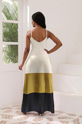 Image of vunahzma Womens Casual Fashion Sleeveless Plus Size Loose Long Sexy Maxi Dress with Pockets