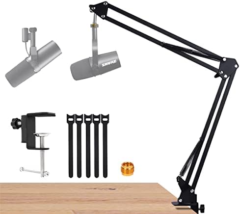 Boom Arm Compatible with Shure Sm7b and Shure Sm58 Mic, Desk Mic Stand for Shure Series Microphone Such As Shure Mv7 Sm57 Se215 and Mv88.
