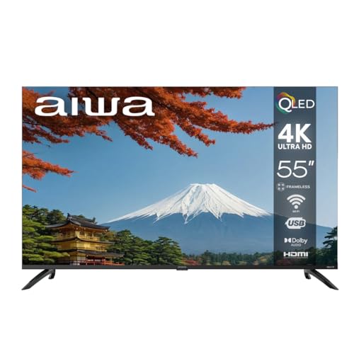 Opiniones y reviews de pantalla hisense 55 4k smart tv . 42 Aiwa Pantalla Smart TV Roku 55″ QLED 4K Ultra HD con Panel QLED, resolución 3840×2160, HDR, Wi-Fi Integrado, 4 entradas HDMI, USB y diseño Delgado para Experiencia de Imagen...