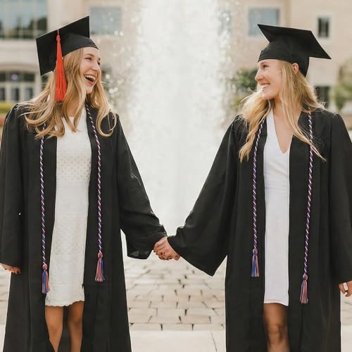 Image of GraduationMall Double Graduation Honor Cords Royal Blue /Red /White 68 inch