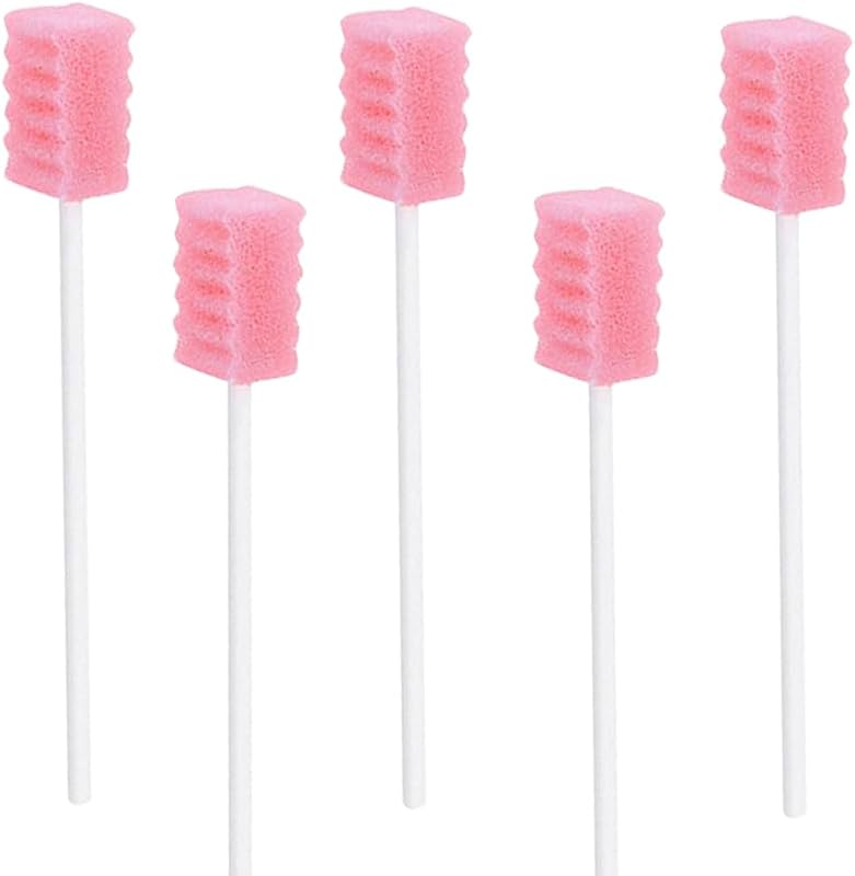 Hastes de algodão para uso oral wellgler, 100 unidades, rosa