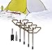 Menolana 4X Ice Fishing Anchors Tent Stakes Ice Anchor Drill Adapter with A Socket Ice Fishing Accessories Reusable Ice Shanty Anchors