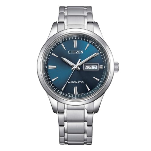 Citizen Reloj NY4058-79L Mecha Automático Hombre - Caja 40mm, Esfera Azul, Brazalete de Acero, Fondo Transparente, WR 5 Bar