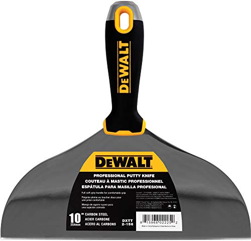 DEWALT 10-Inch Putty Knife | Carbon Steel w/ Soft Grip Handle | DXTT-2-156