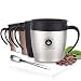Produktbild Thermobecher, 350ml Kaffeebecher Thermo, Edelstahl-kaffeetassen, Doppelwandig Isoliert Auslaufsicher Travel Mug mit Deckel, Coffee to Go Becher, Isolierbecher, Thermotasse für Kaffee und Tee(Silber)