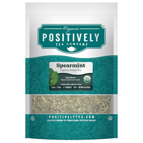 Image of Positively Tea, Organic Spearmint Leaf Herbal Tea, Loose Leaf, 4 Ounce