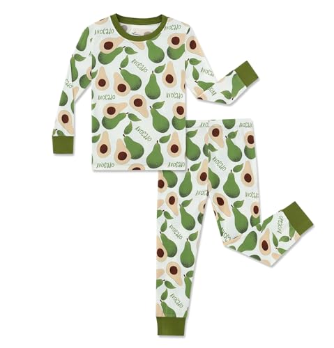 Image of Kids 2-Piece Soft Bamboo Viscose Clothing Set, Long Sleeve Top & Pants, Everyday Outfit for Toddler Boys & Girls
