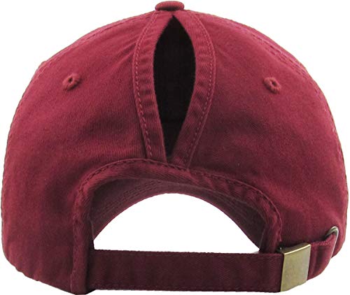 Image of Classic Plain Ponytail Messy High Bun Headwear Adjustable Cotton Trucker Mesh Glitter Hat Baseball Cap