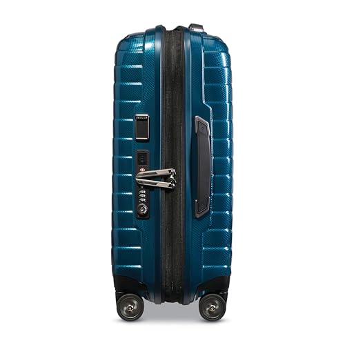 Image of Samsonite Proxis Global Carry-On Hardside Luggage with Dual Spinner Wheels, Airline Approved - Innovative Roxkin Lightweight Shell With Ultimate Durability- TSA Lock, Telescopic Handle - Petrol Blue