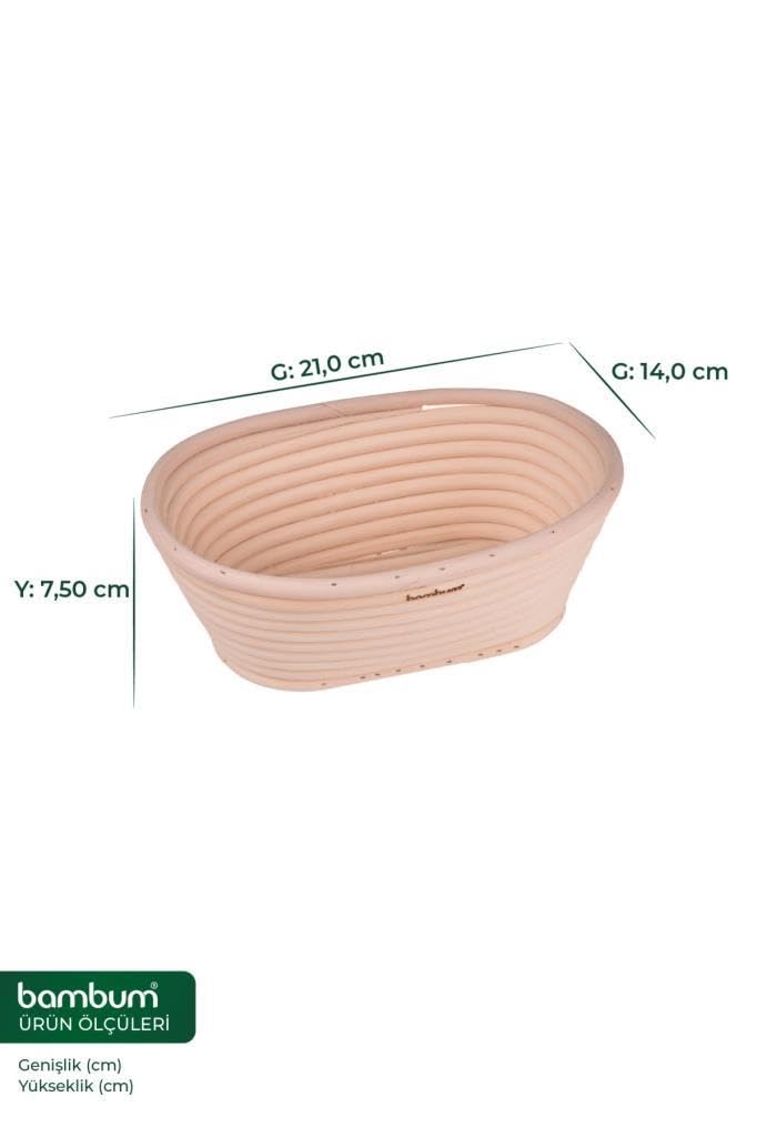 Bambum Puder Ekmek Mayalama Sepeti, Oval, 21 cm