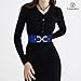 TRIWORKS Vintage Women Wide Elastic Waist Belt Chunky Buckle Fashion Stretchy Belt for Dresses Coats