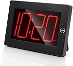 LED Digital Wall Clock Battery Operated - Large Display Digital Clock, Adjustable Brightness, Wall or Table Mount
