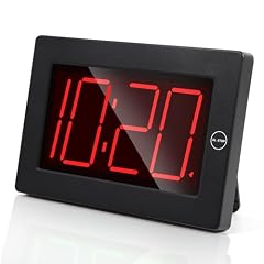 LED Digital Wall Clock Battery Operated Large Display Digital Clock, Adjustable Brightness, Wall or