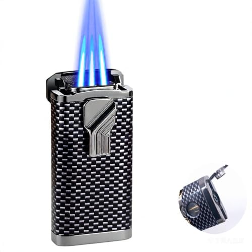 Encendedor recargable de butano con llama triple ajustable