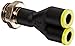 Legris 3158 06 13 Nylon & Nickel-Plated Brass Push-to-Connect Fitting, Wye, 6 mm Tube OD x 1/4" BSPP Male