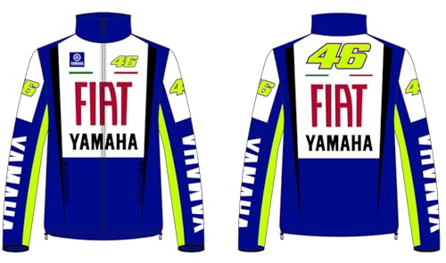 Valentino Rossi Veste unisexe VR46 Yamaha Fiat Héritage, Adulte Bleu Royal Moto GP (FR/ES, Alpha/lettres, L, Taille normale, Taille normale, Bleu Royal)